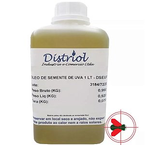 Óleo de Semente de Uva 100% Natural Distriol 1 lt